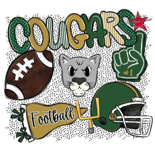 Cougars Football Spirit-Green & Gold