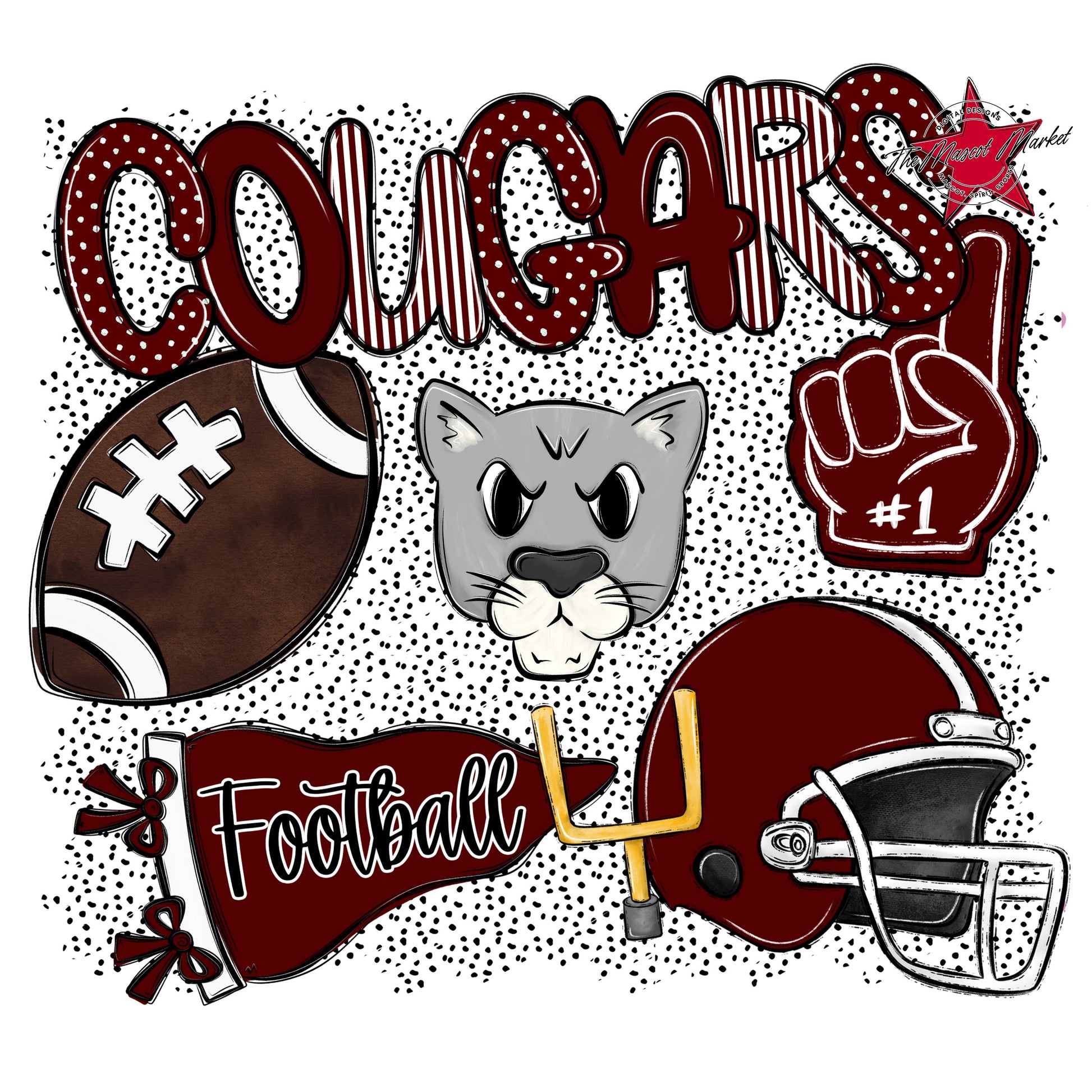 Cougars Football Spirit-Maroon