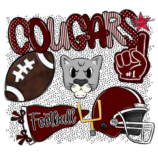 Cougars Football Spirit-Maroon