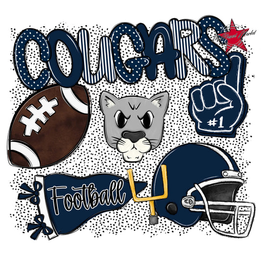 Cougars Football Spirit-Navy