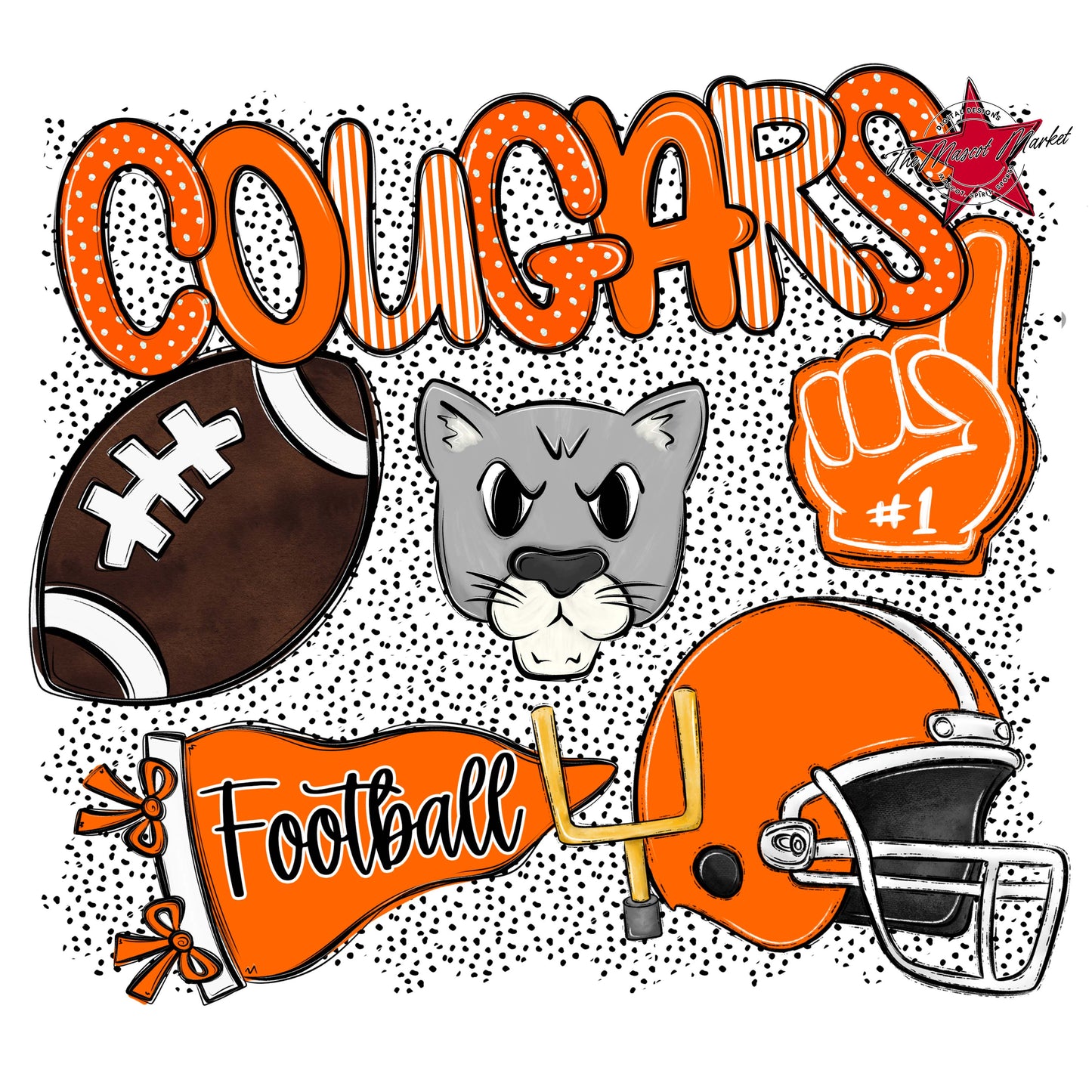 Cougars Football Spirit-Orange