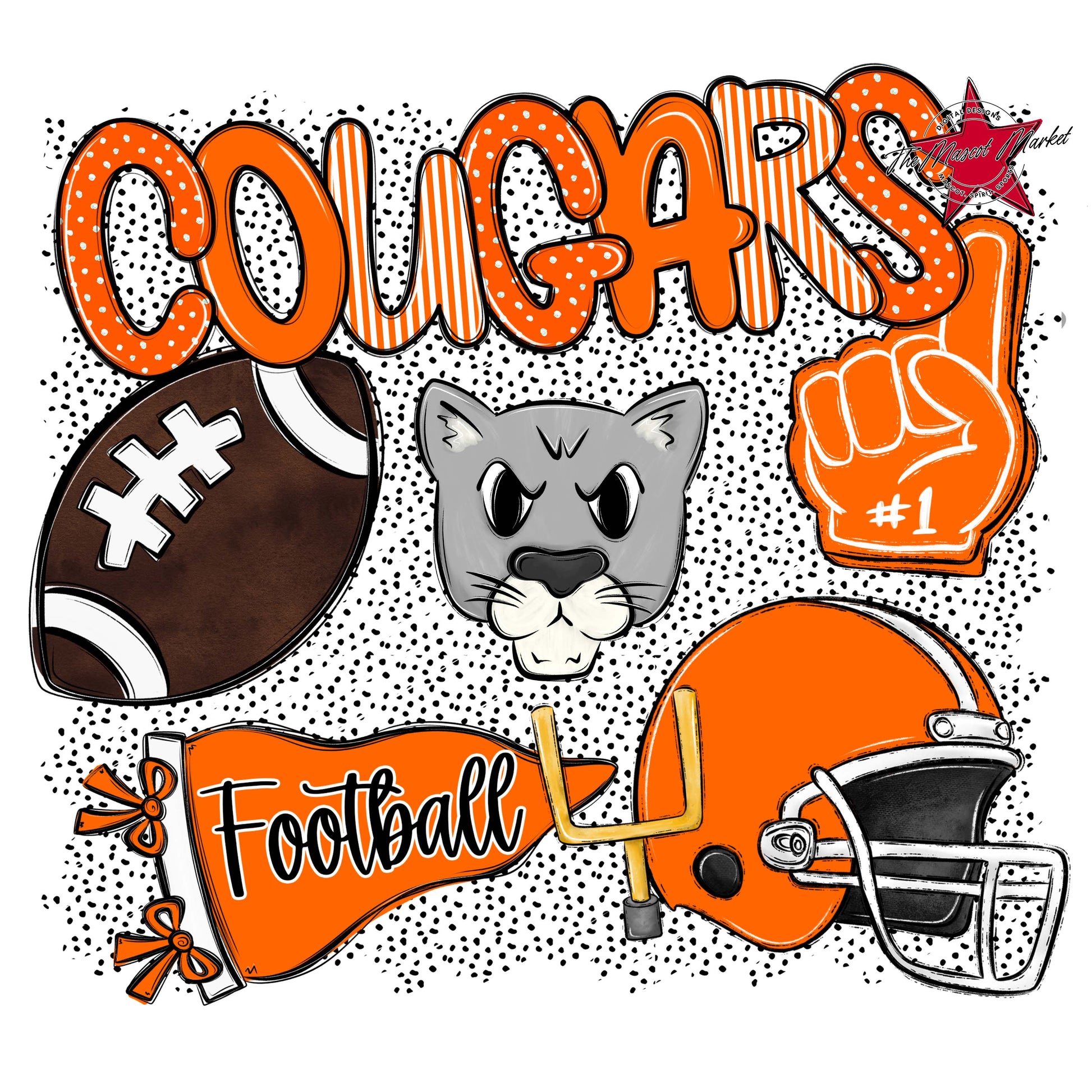 Cougars Football Spirit-Orange