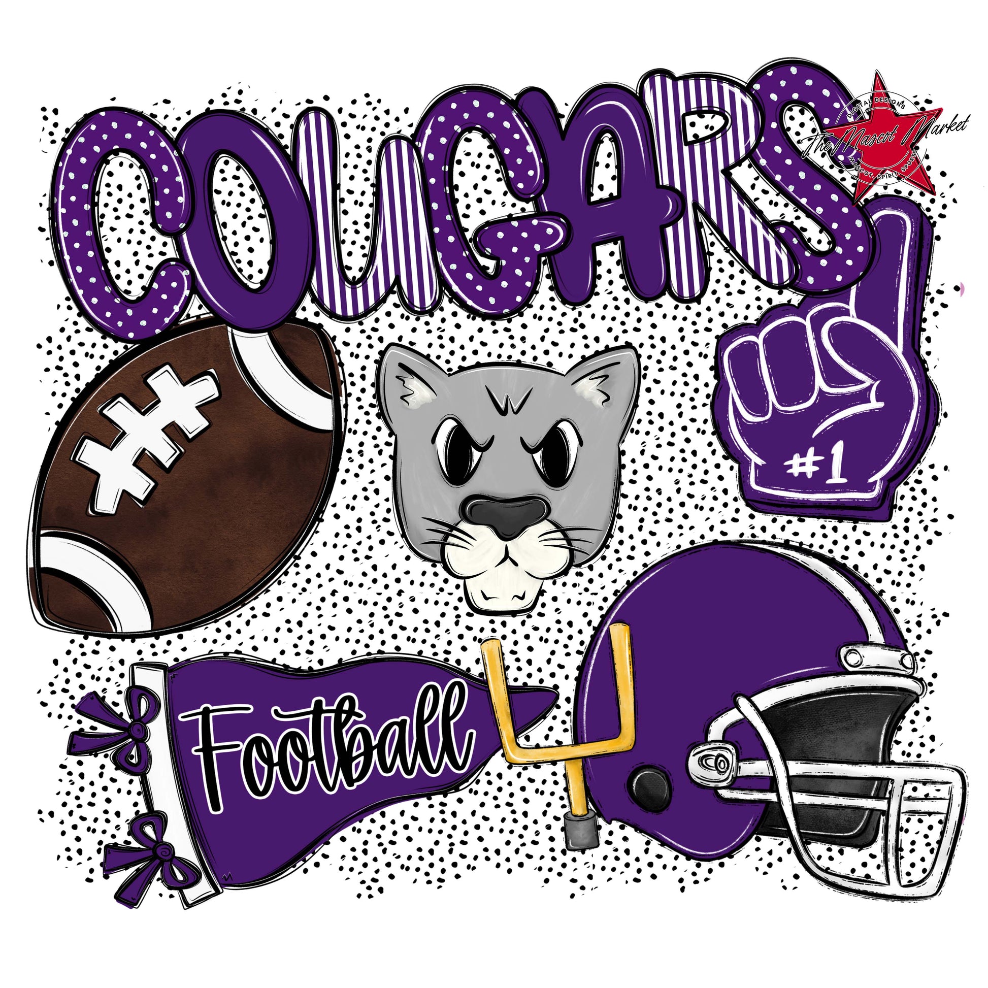 Cougars Football Spirit-Purple