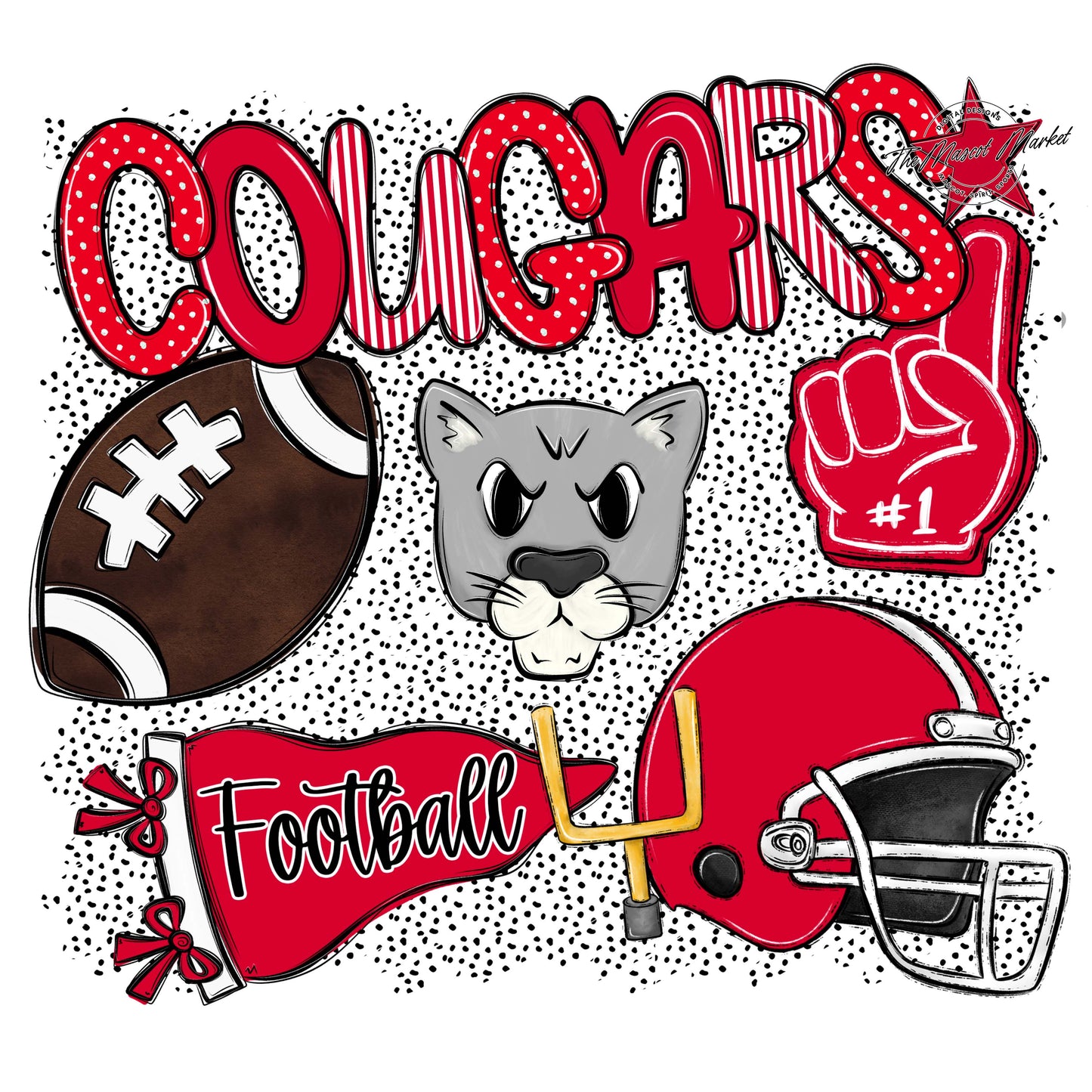 Cougars Football Spirit-Red