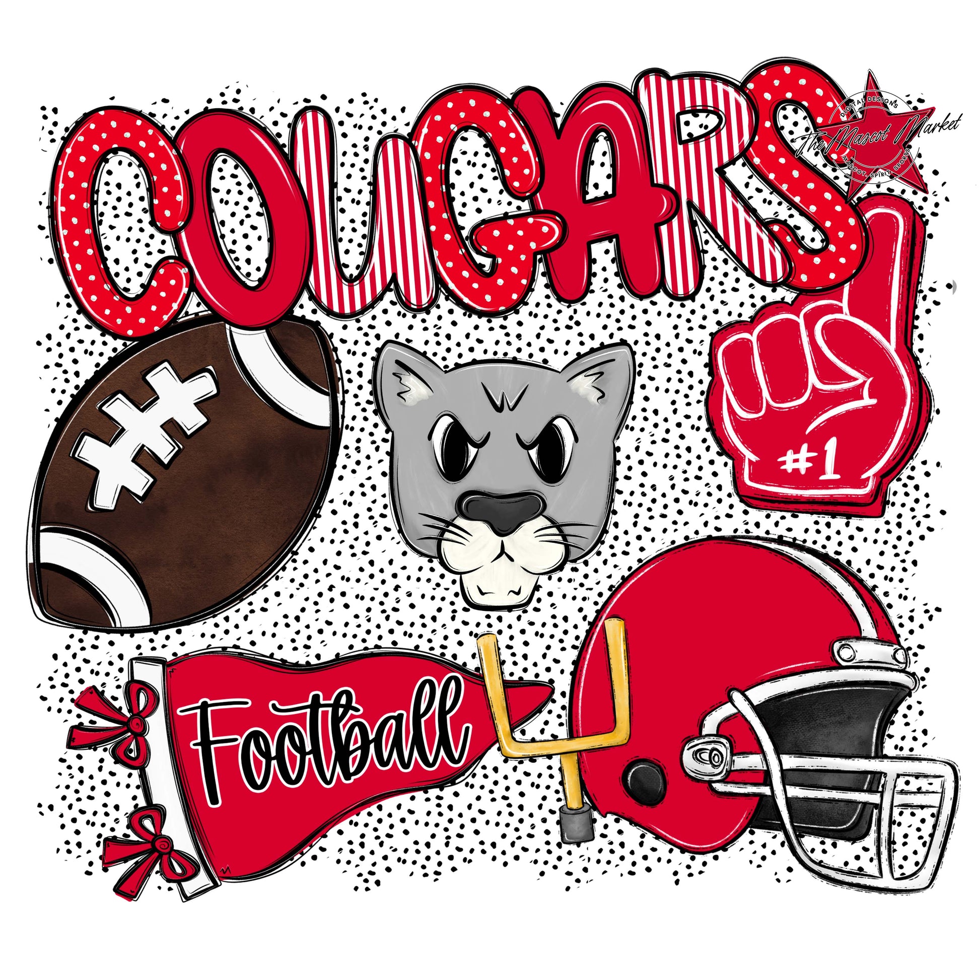 Cougars Football Spirit-Red