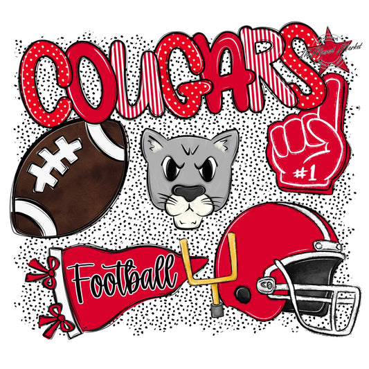 Cougars Football Spirit-Red