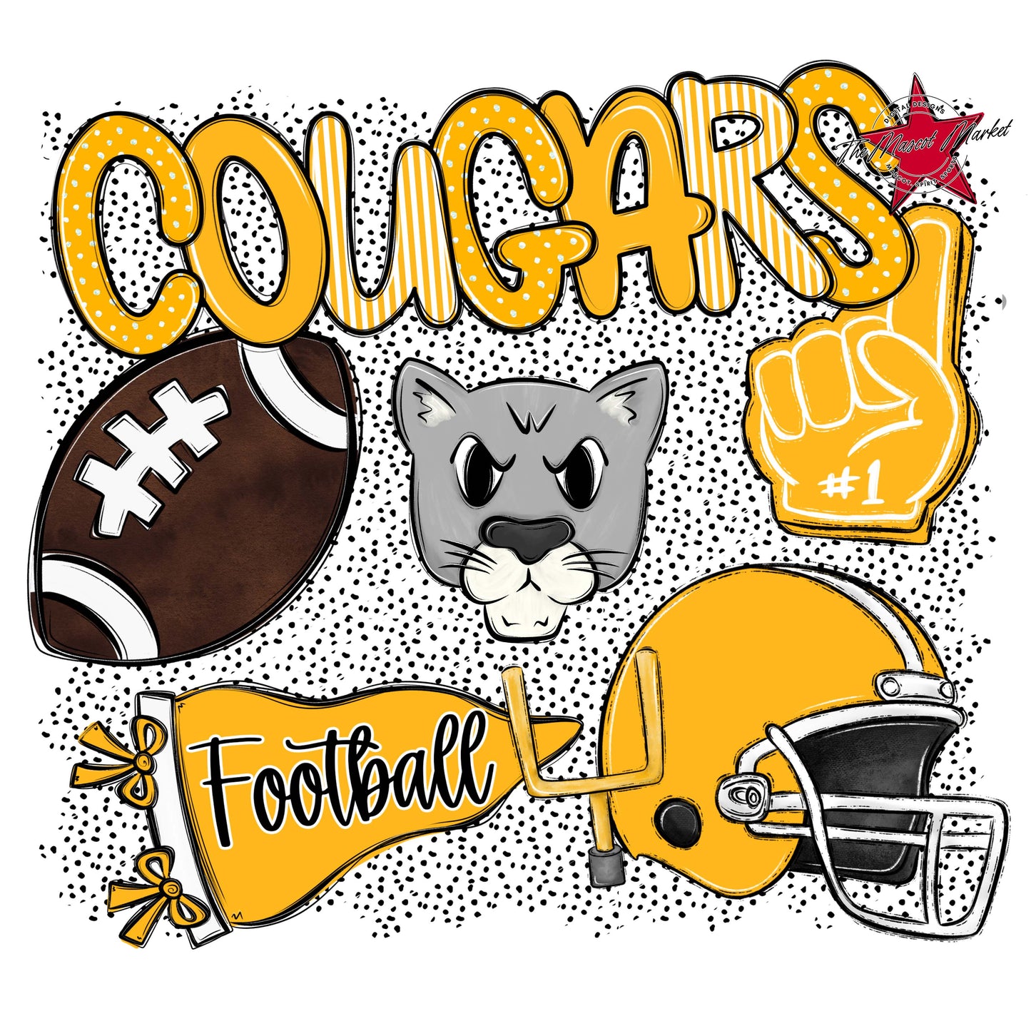Cougars Football Spirit-Yellow