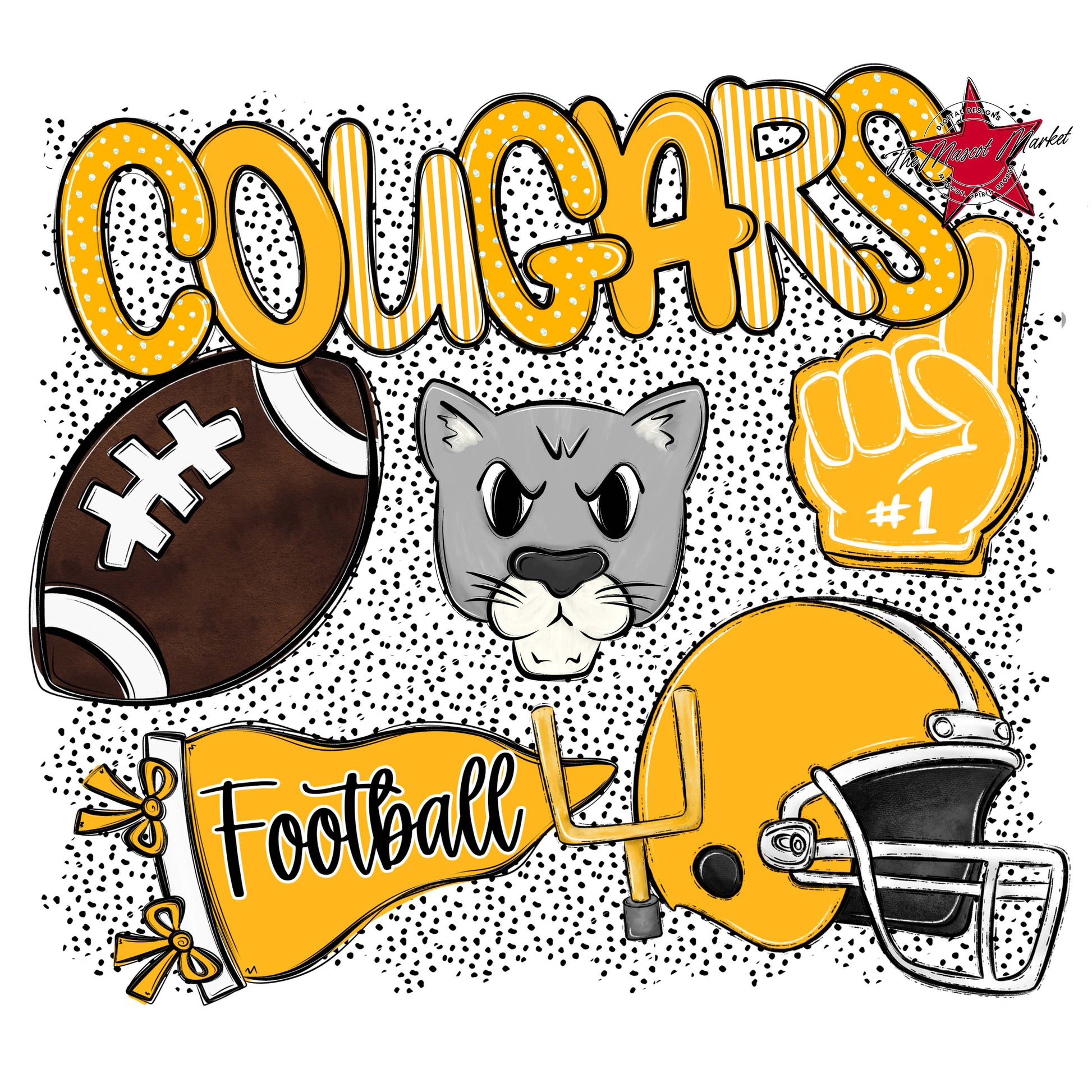 Cougars Football Spirit-Yellow