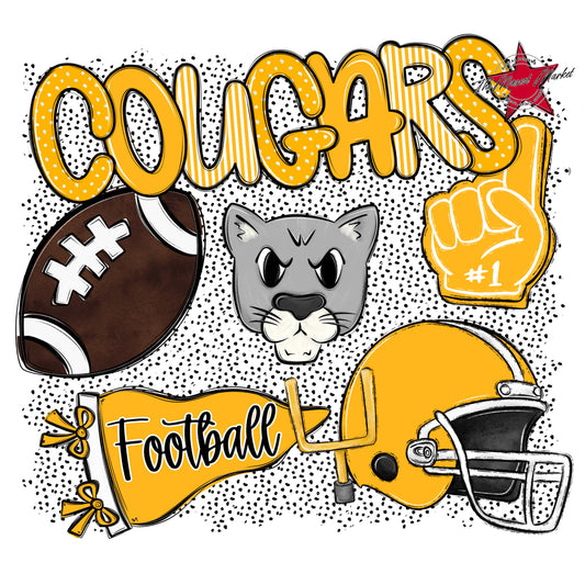 Cougars Football Spirit-Yellow
