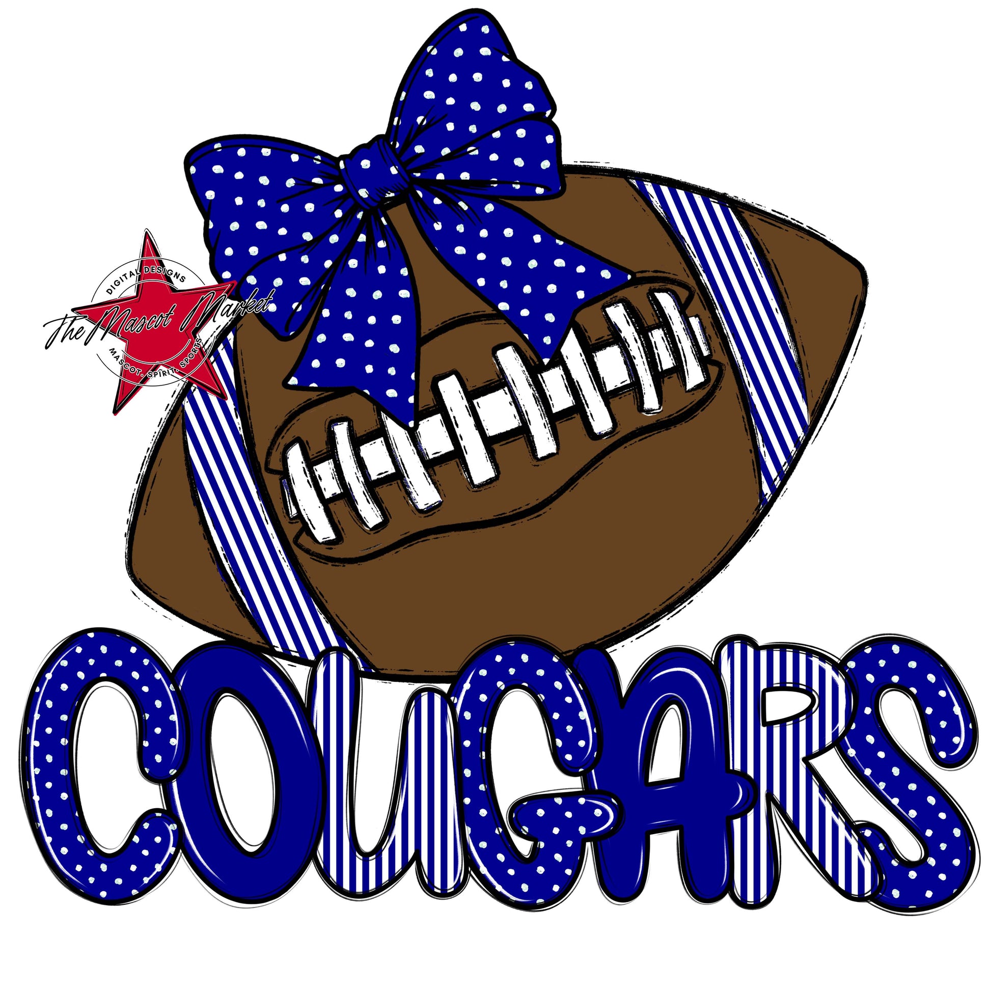 Cougars Football Spirit Design-Blue
