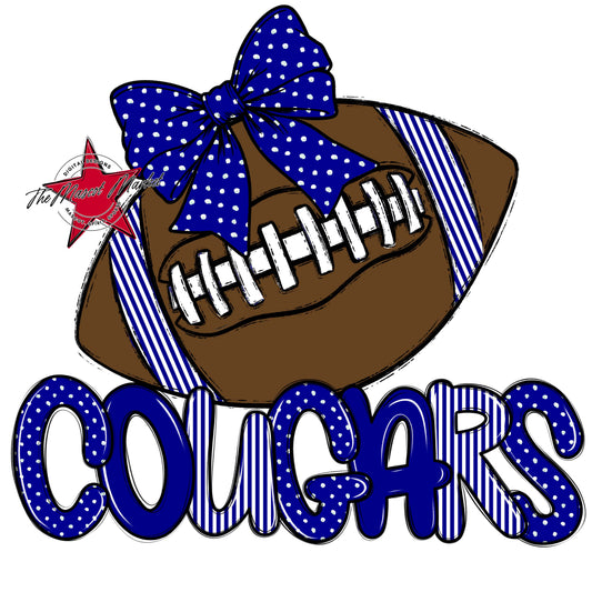 Cougars Football Spirit Design-Blue