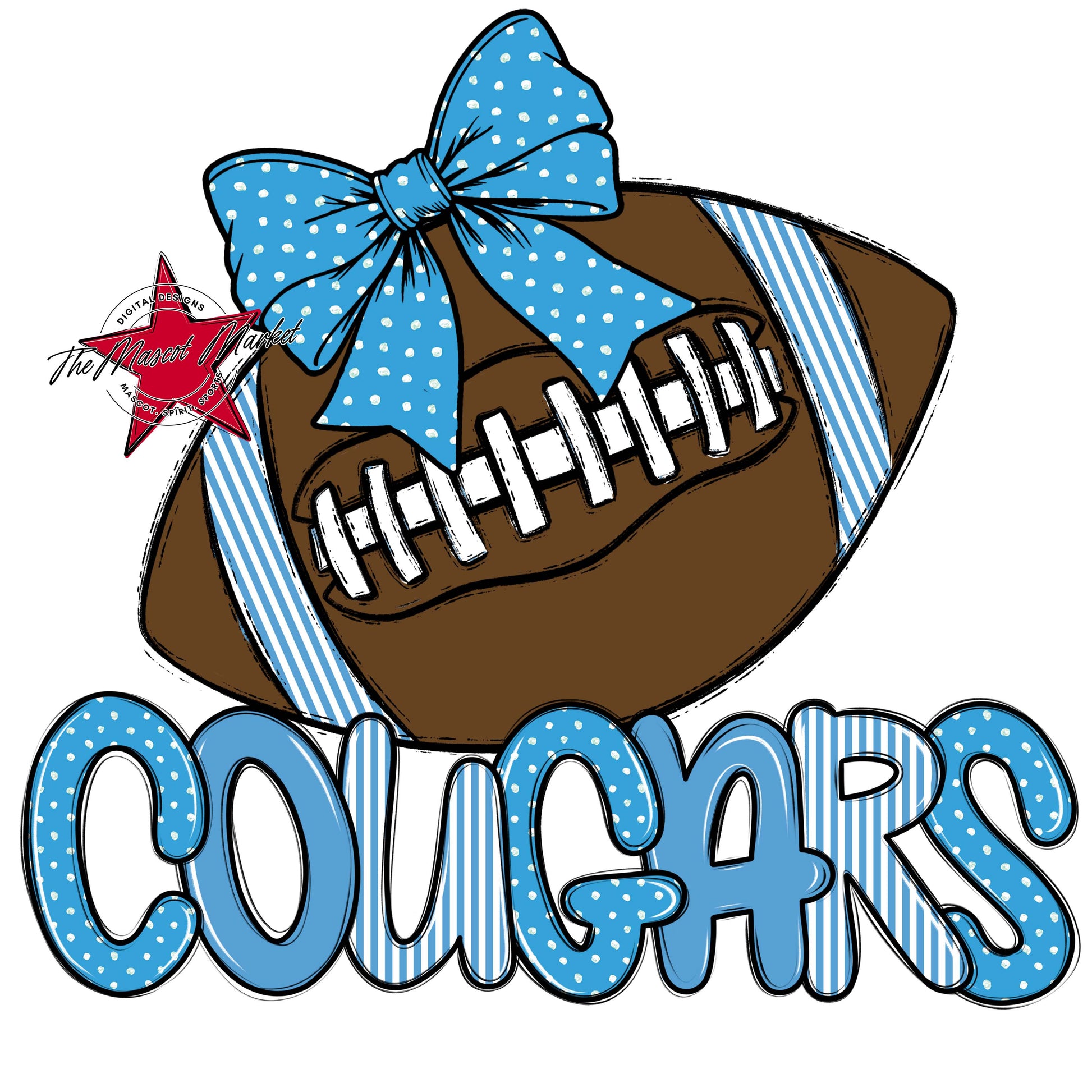Cougars Football Spirit Design-Carolina Blue