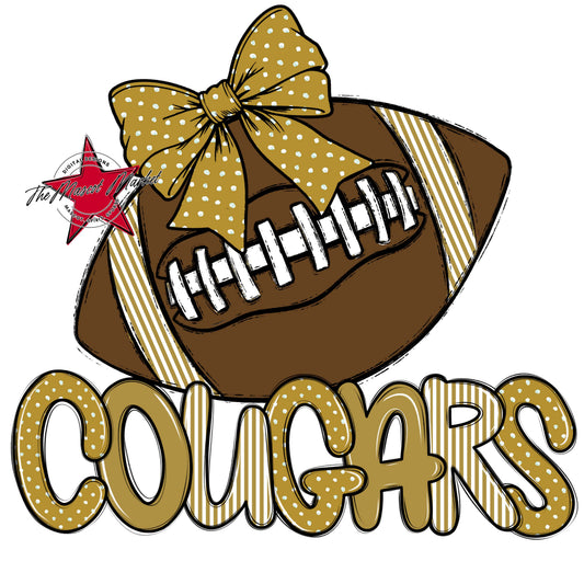 Cougars Football Spirit Design-Gold