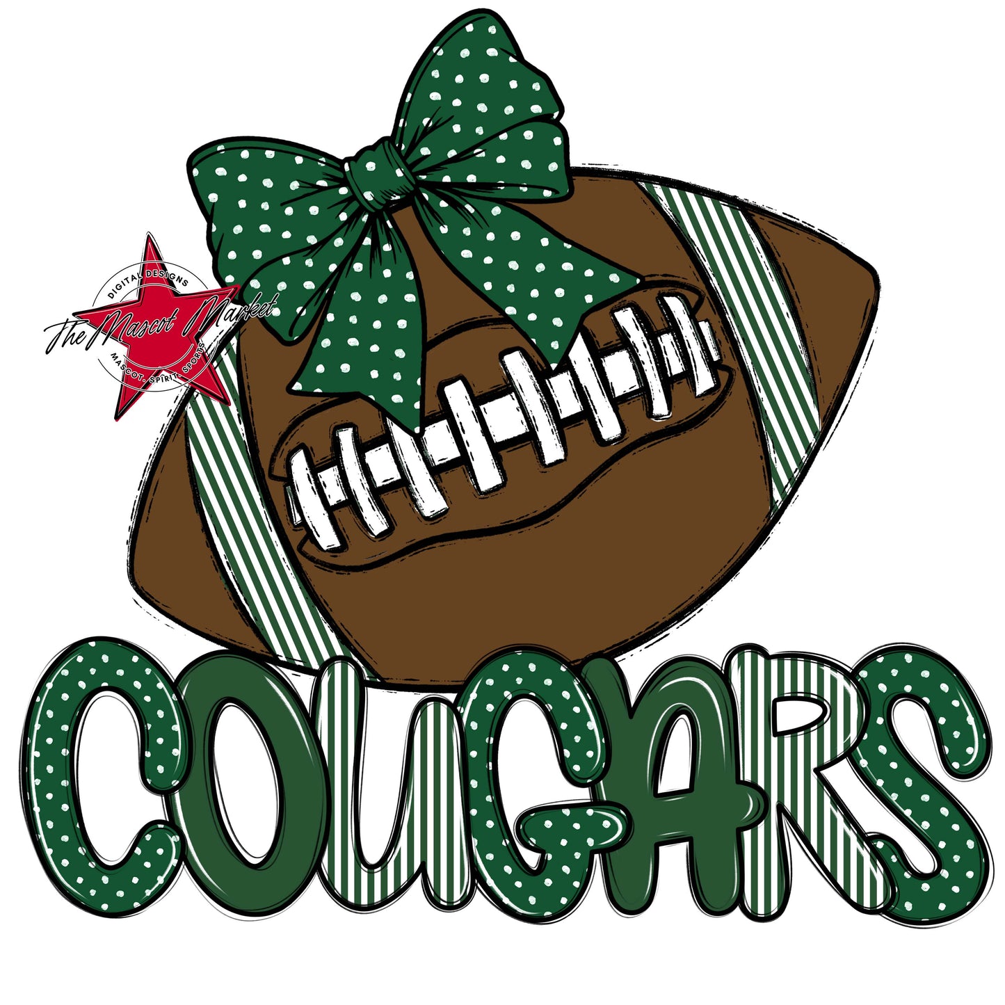 Cougars Football Spirit Design-Green