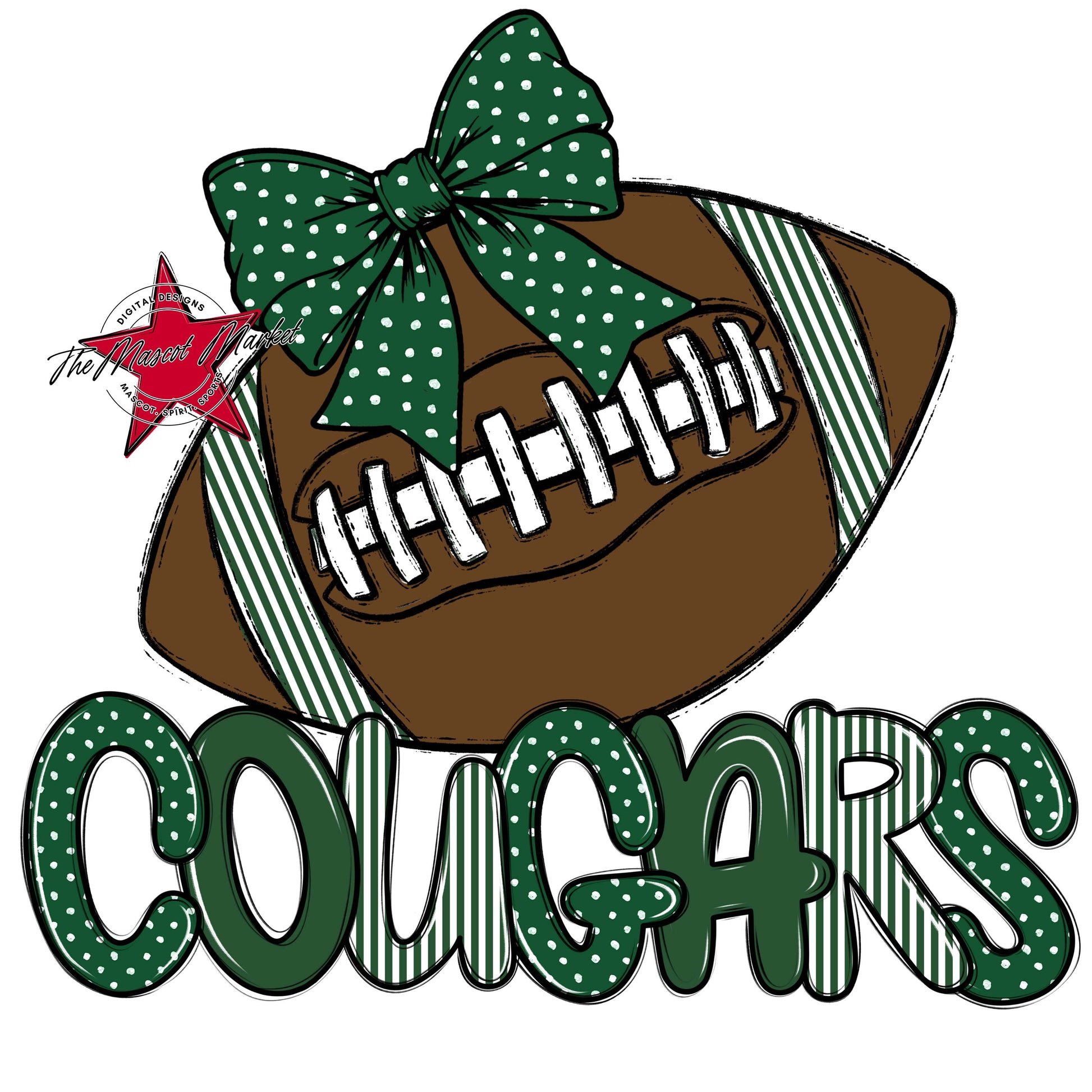 Cougars Football Spirit Design-Green