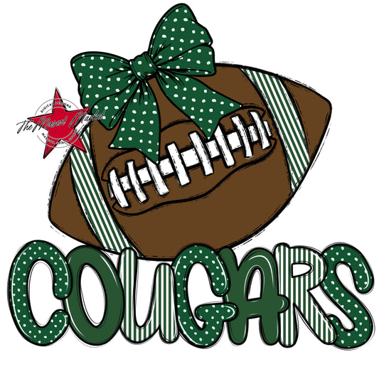 Cougars Football Spirit Design-Green