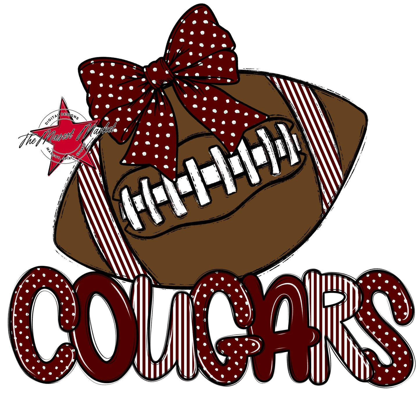 Cougars Football Spirit Design-Maroon