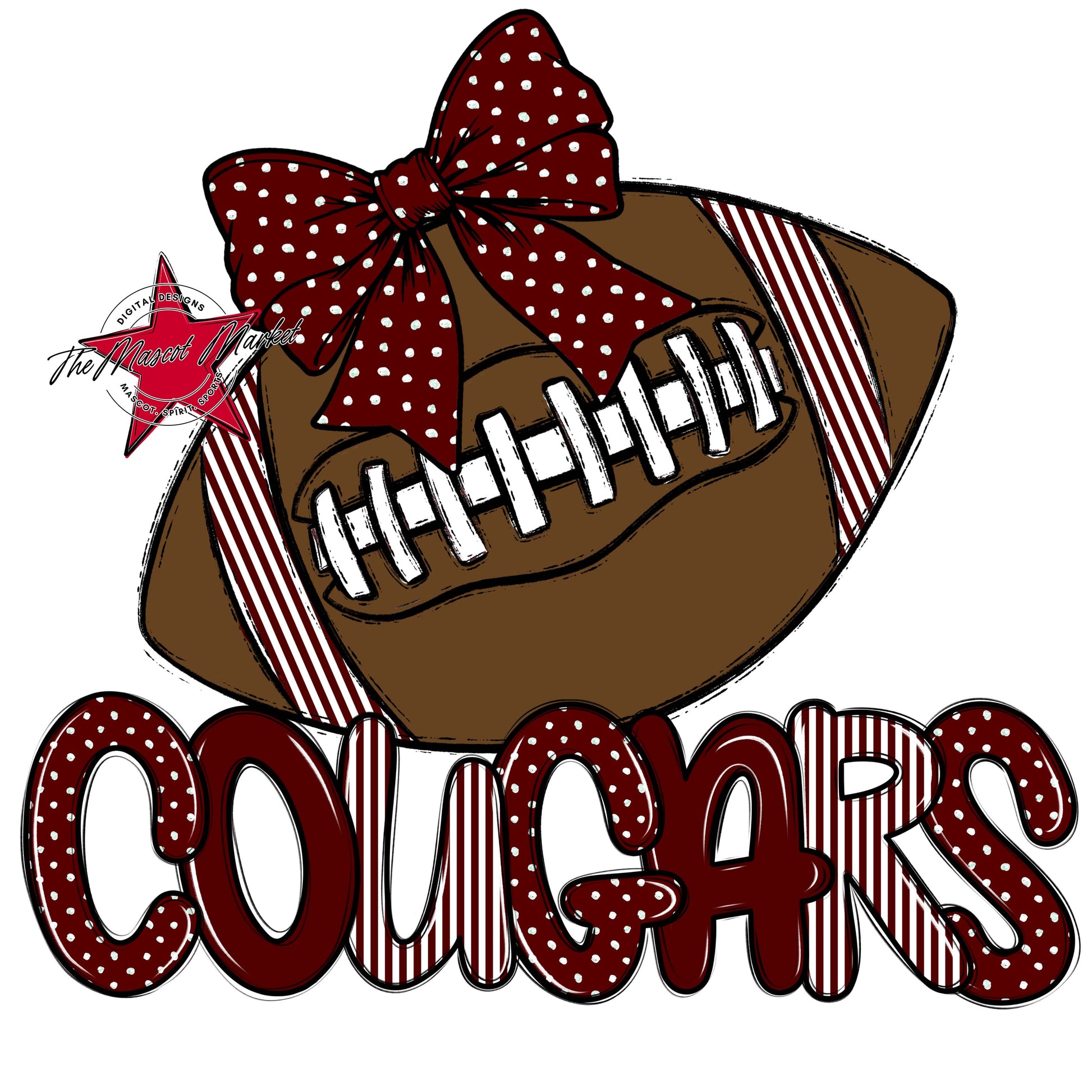 Cougars Football Spirit Design-Maroon