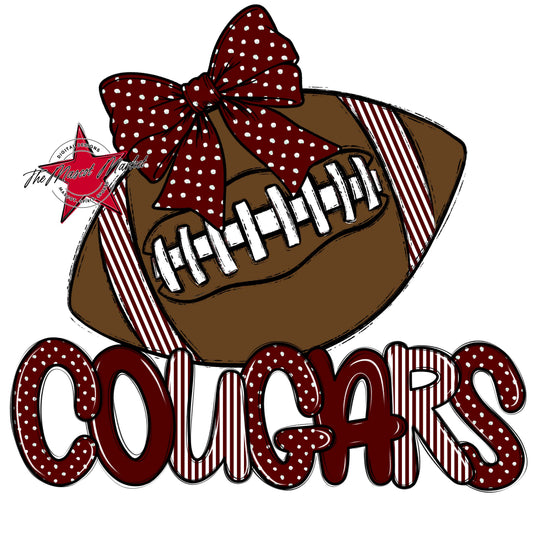 Cougars Football Spirit Design-Maroon