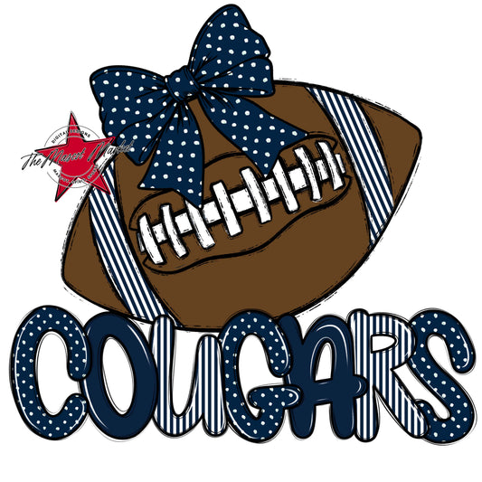 Cougars Football Spirit Design-Navy