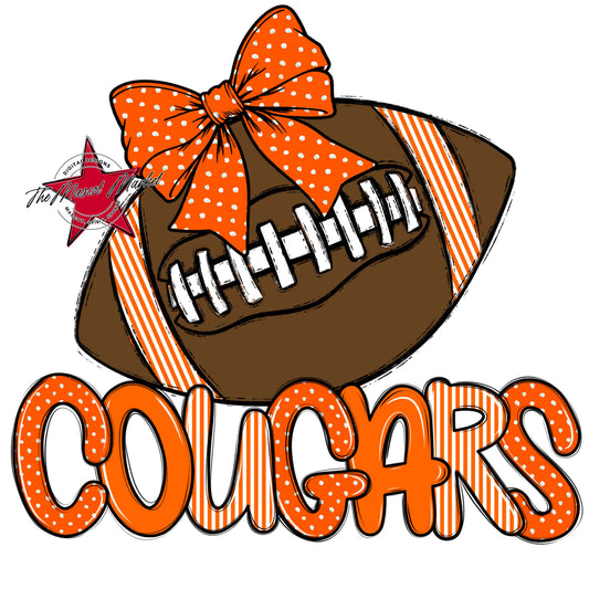 Cougars Football Spirit Design-Orange