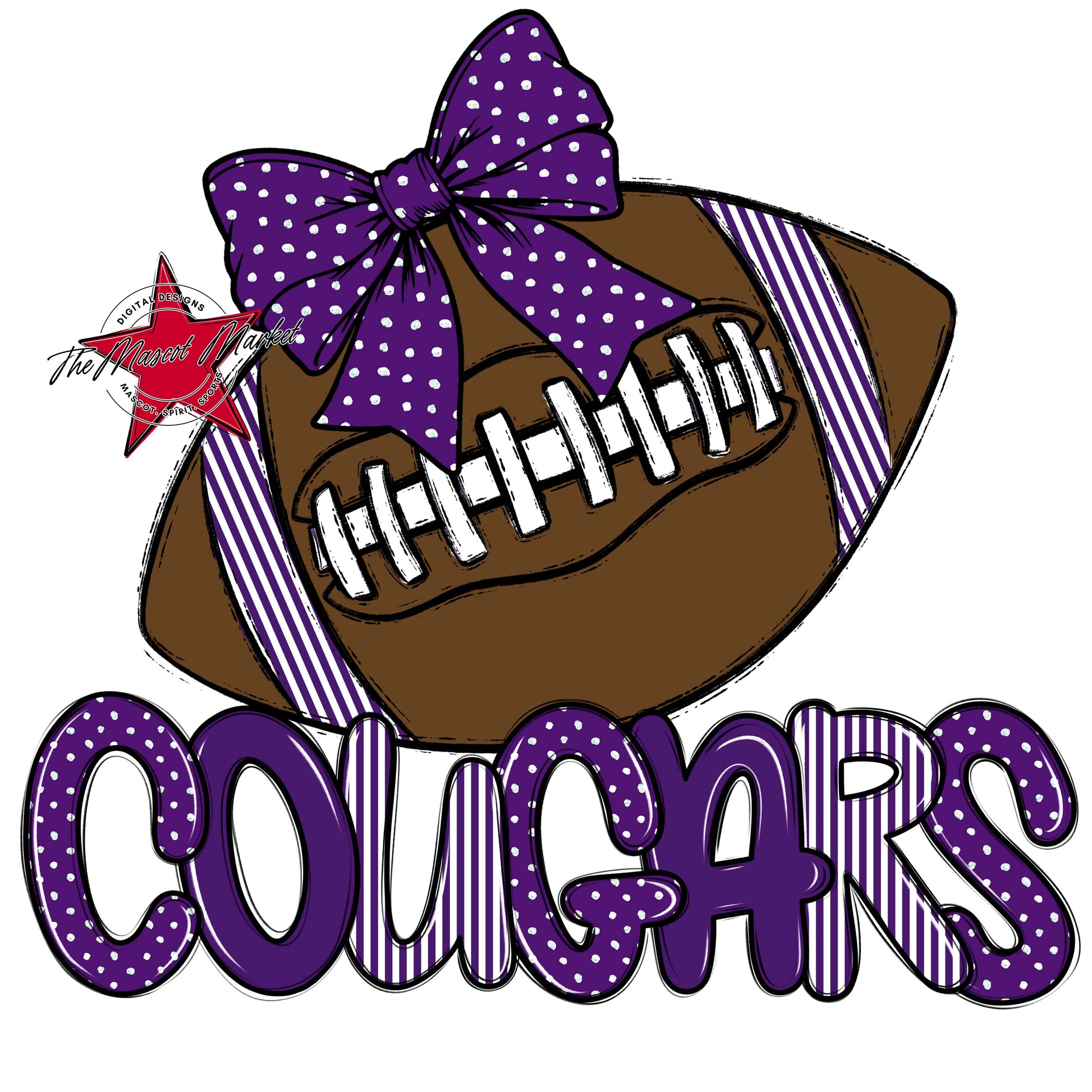 Cougars Football Spirit Design-Purple