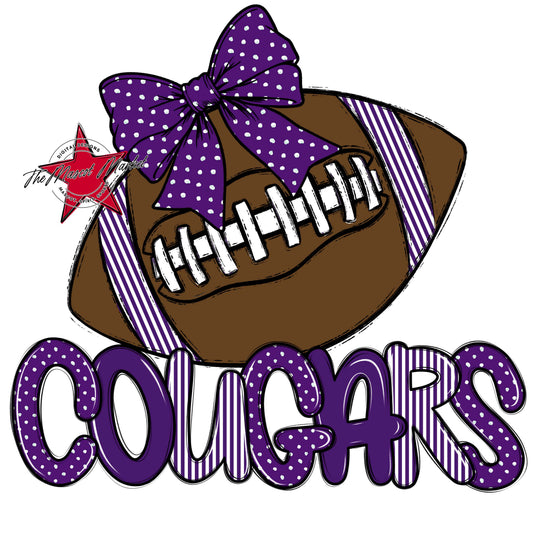 Cougars Football Spirit Design-Purple
