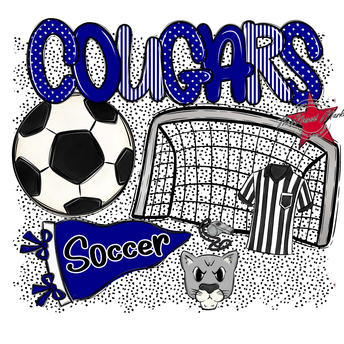 Cougars Soccer Spirit-Blue