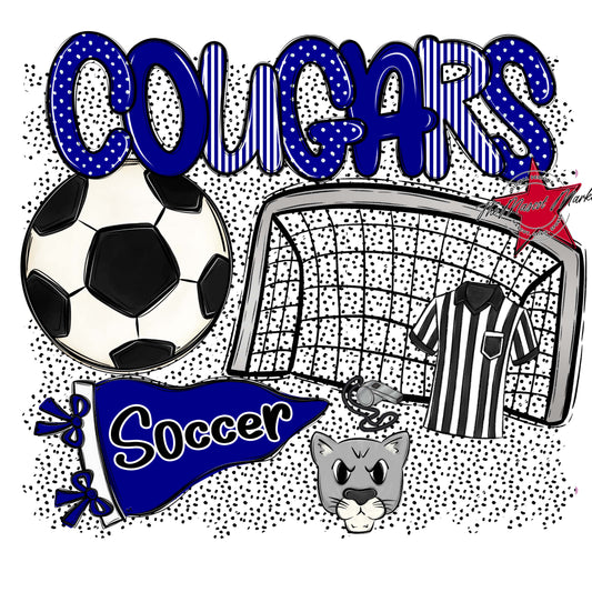 Cougars Soccer Spirit-Blue