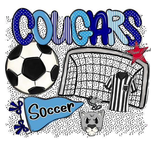 Cougars Soccer Spirit-Blue & Carolina Blue