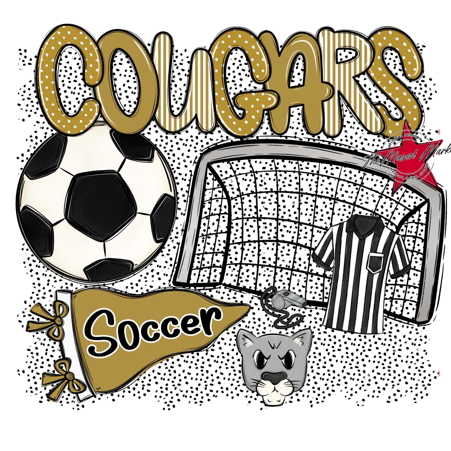 Cougars Soccer Spirit-Gold