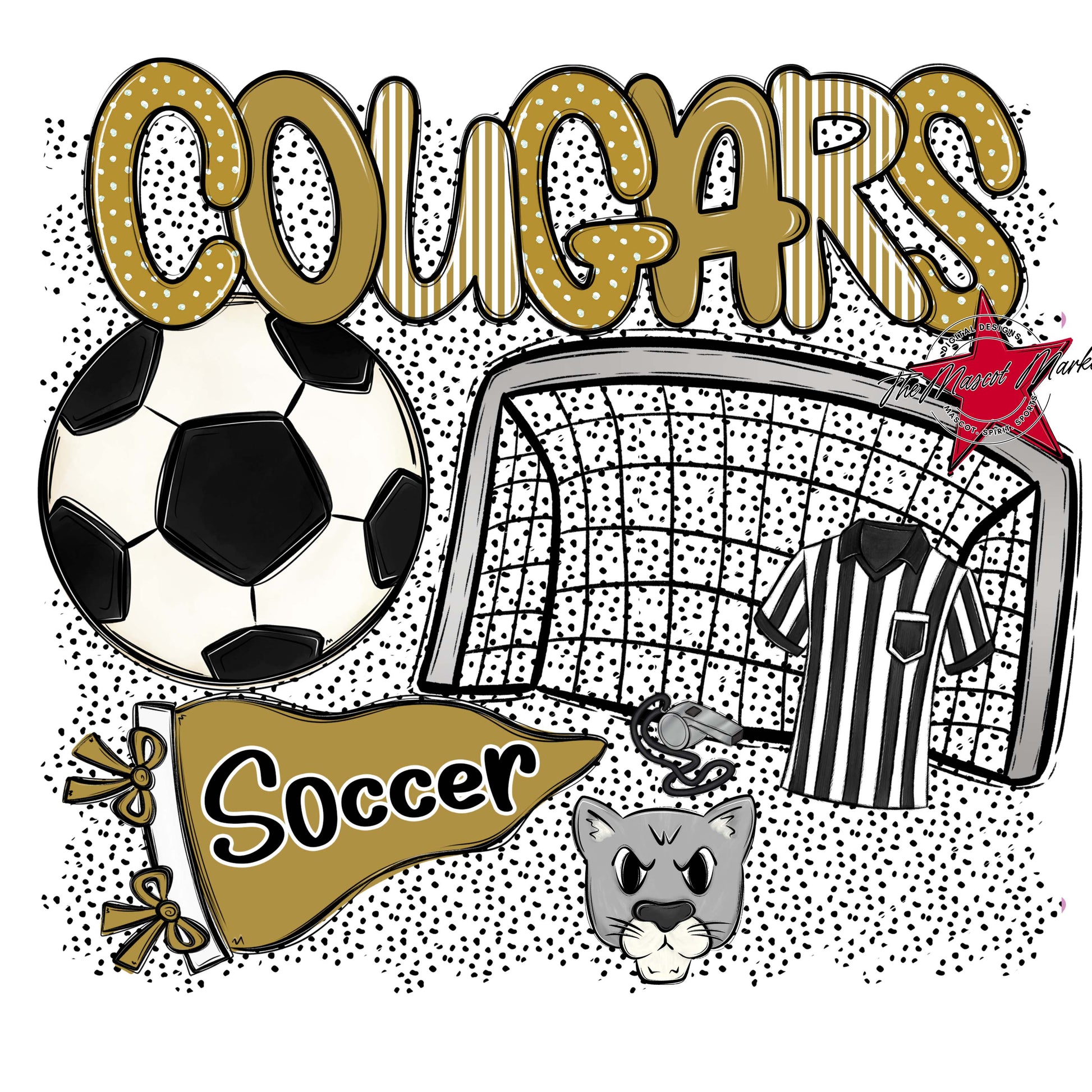 Cougars Soccer Spirit-Gold