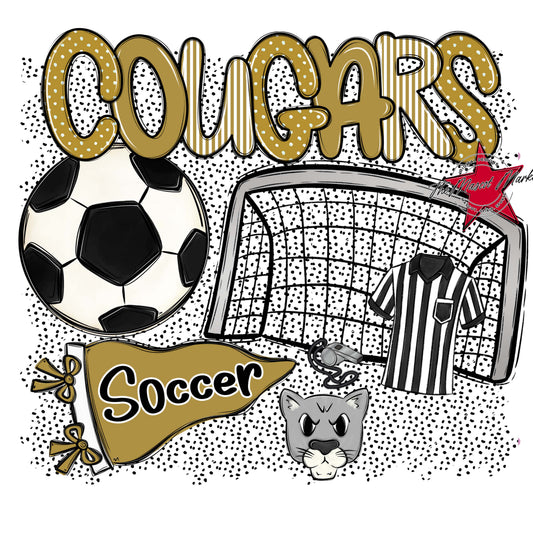 Cougars Soccer Spirit-Gold