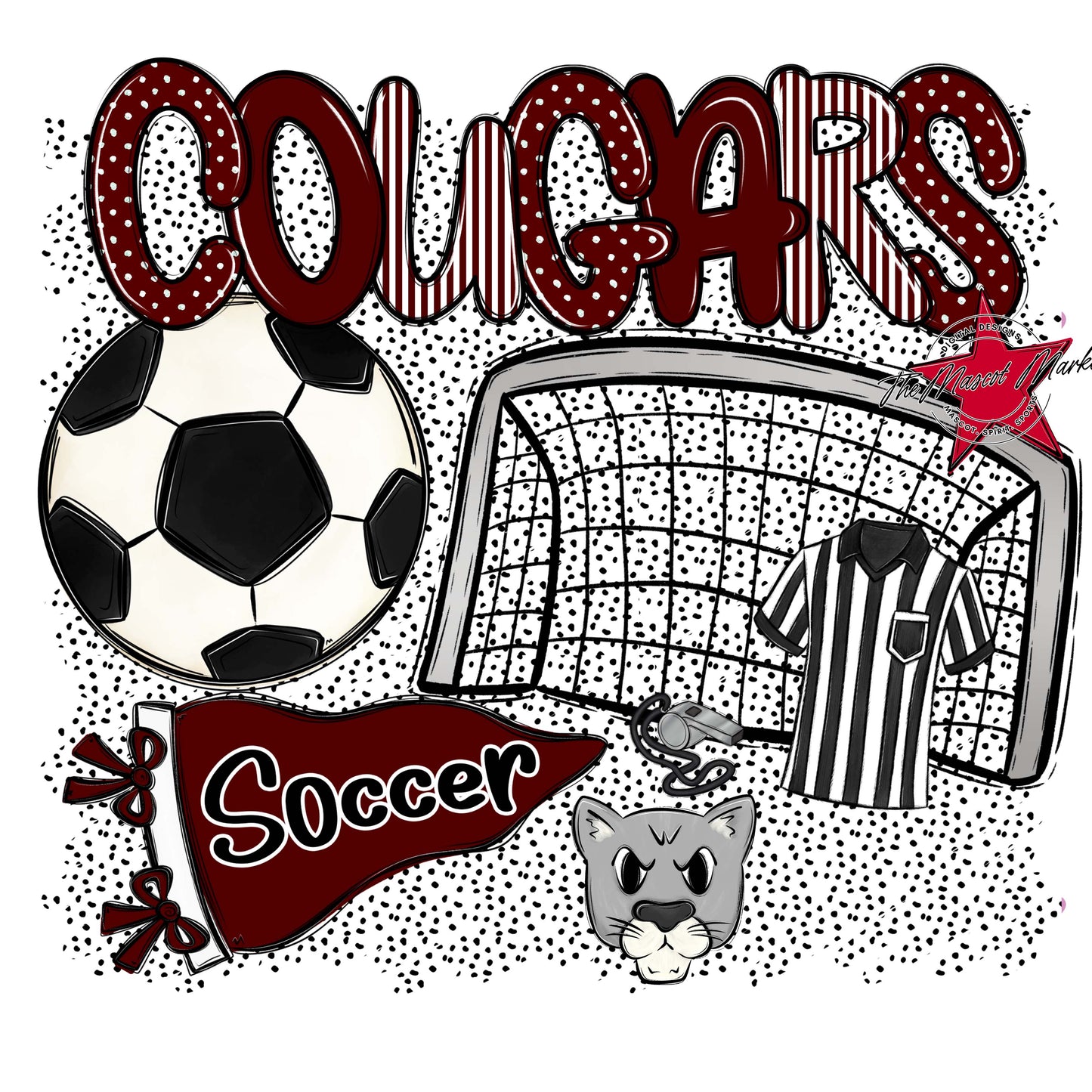 Cougars Soccer Spirit-Maroon