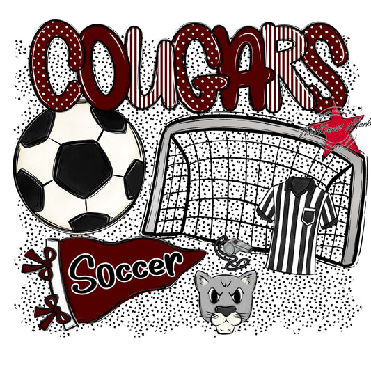 Cougars Soccer Spirit-Maroon