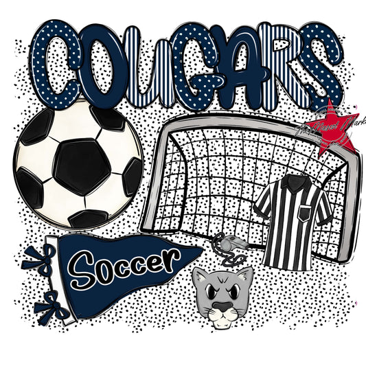 Cougars Soccer Spirit-Navy