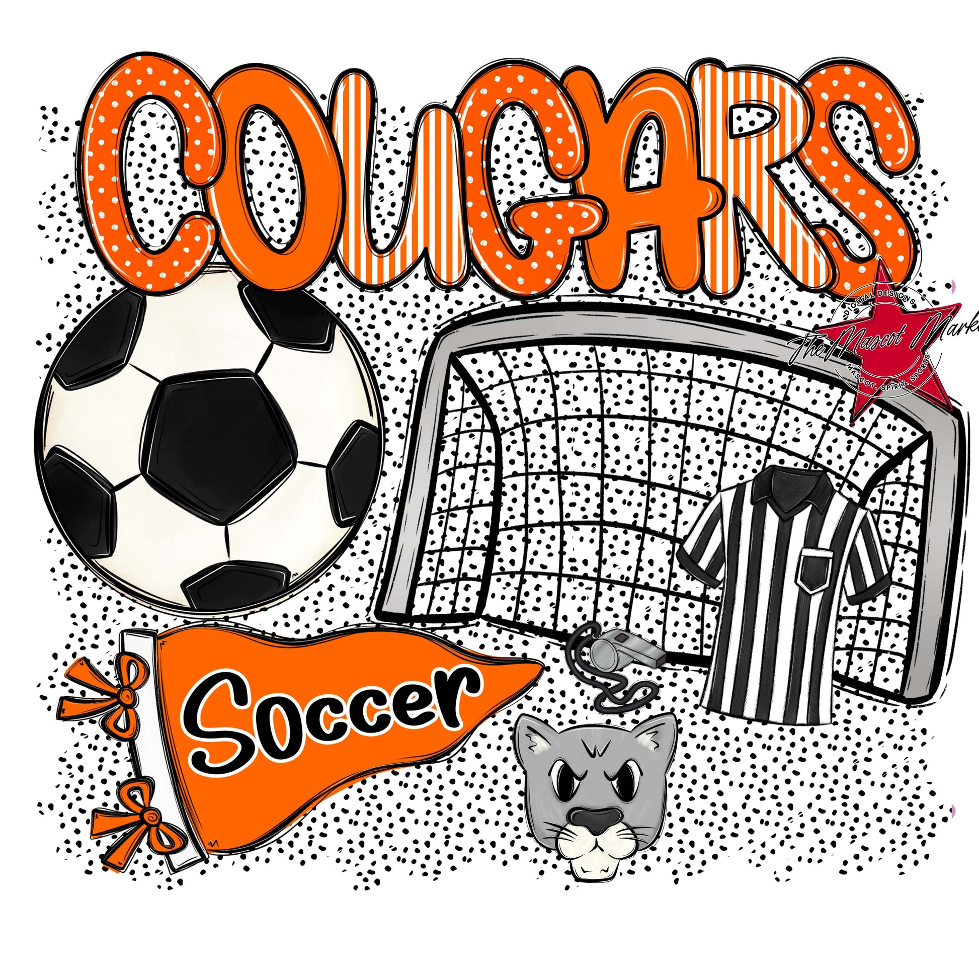Cougars Soccer Spirit-Orange
