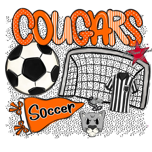 Cougars Soccer Spirit-Orange