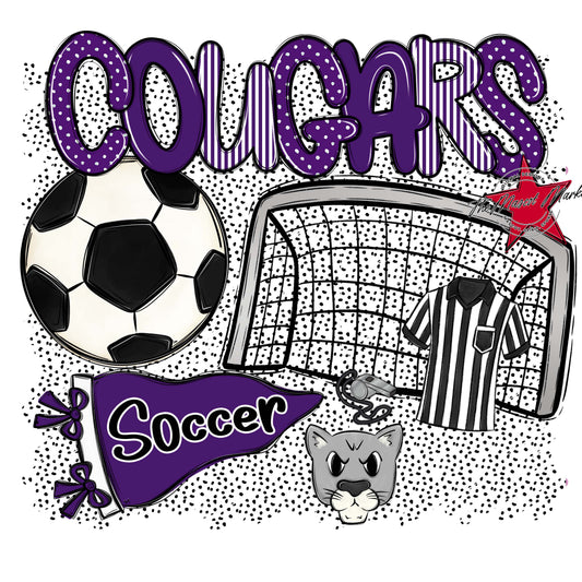Cougars Soccer Spirit-Purple