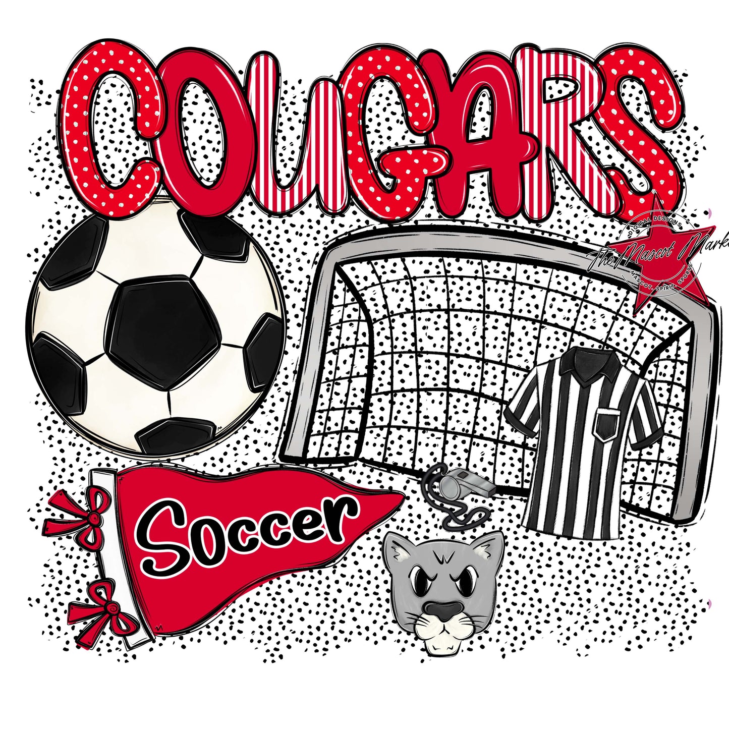 Cougars Soccer Spirit-Red