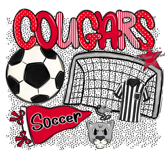 Cougars Soccer Spirit-Red