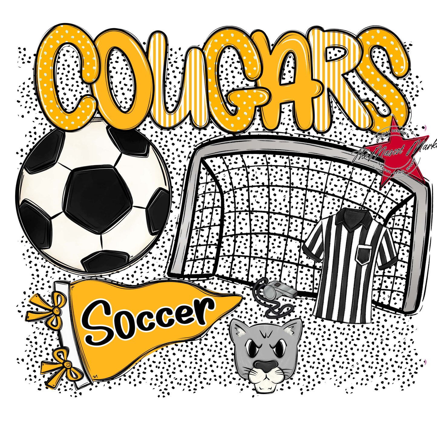 Cougars Soccer Spirit-Yellow