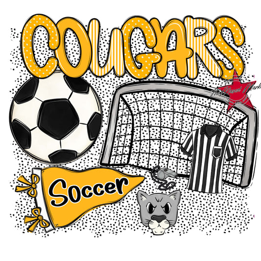 Cougars Soccer Spirit-Yellow
