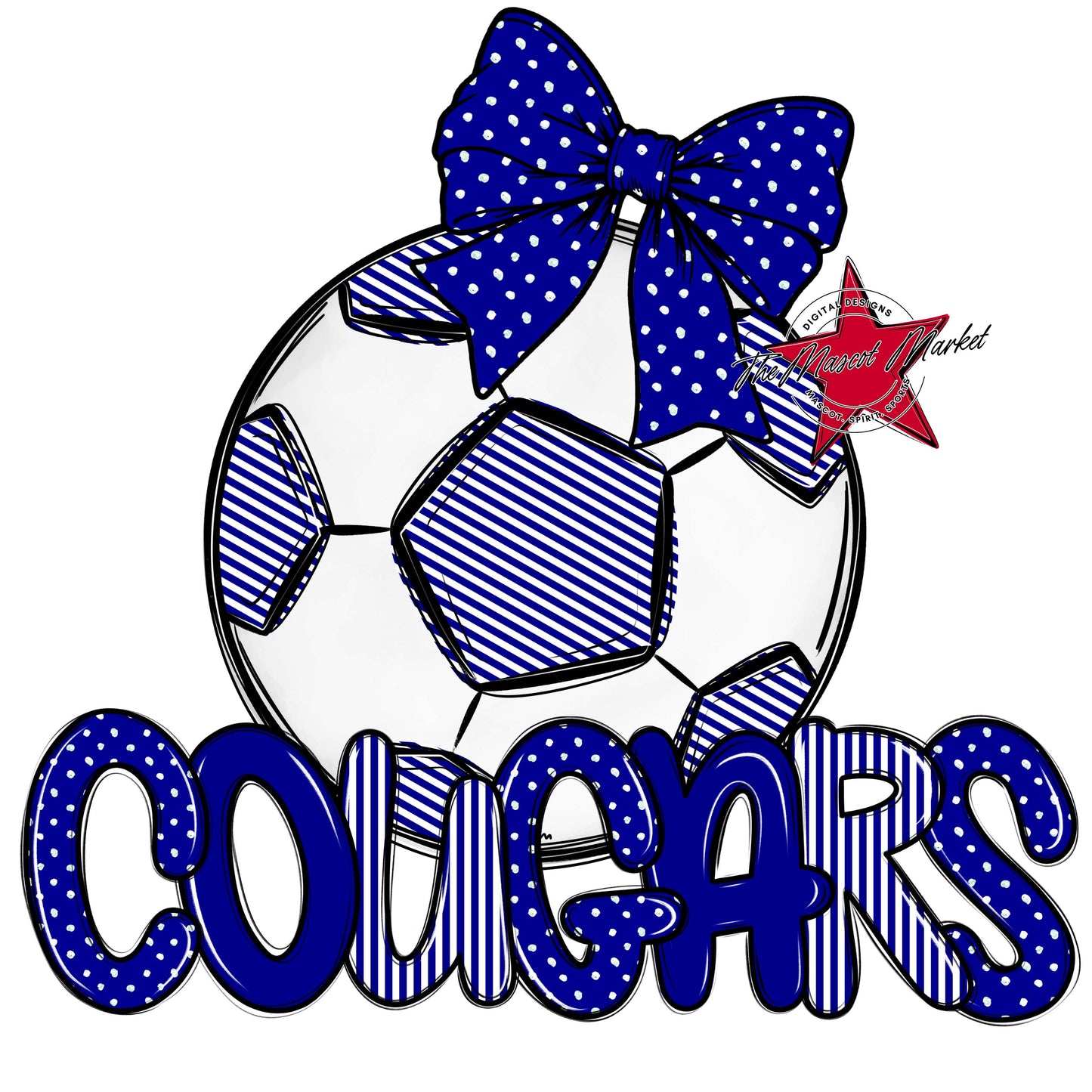 Cougars Soccer Spirit Design-Blue