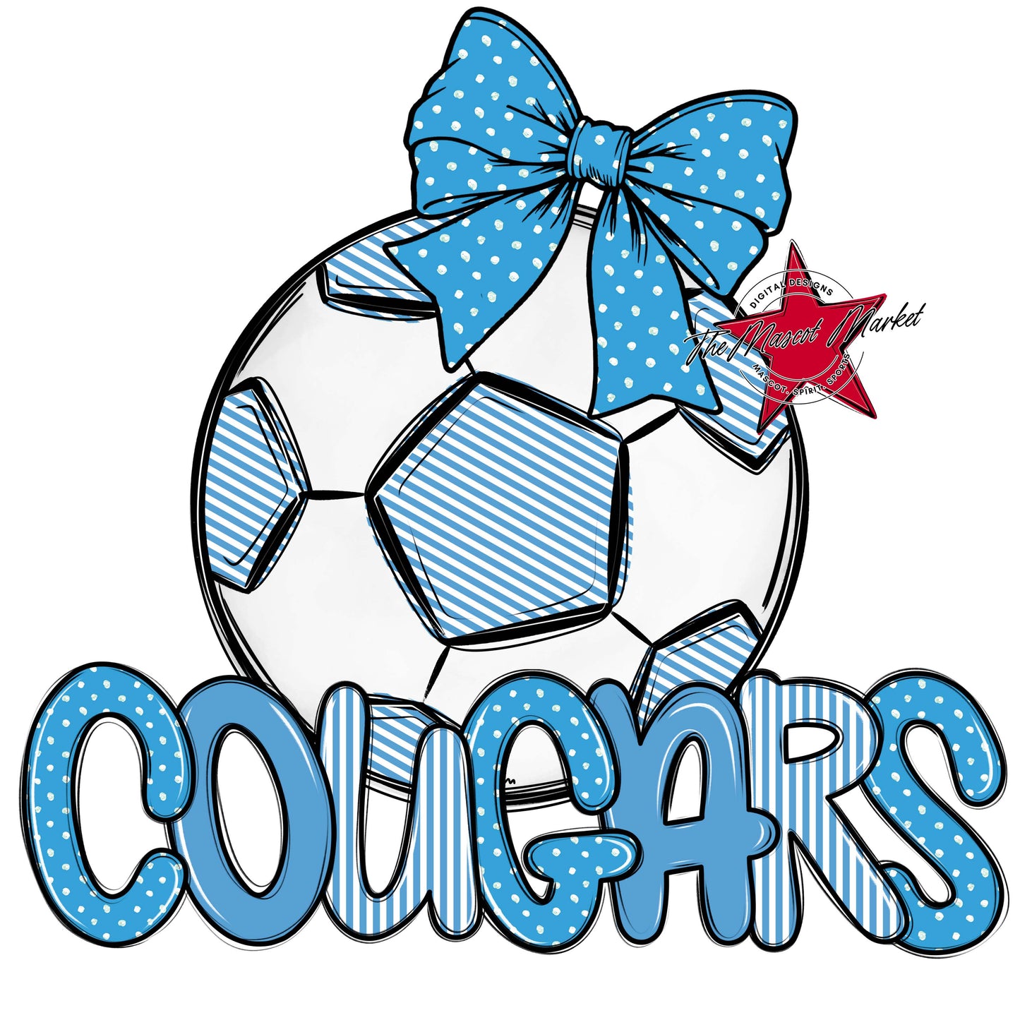 Cougars Soccer Spirit Design-Carolina Blue