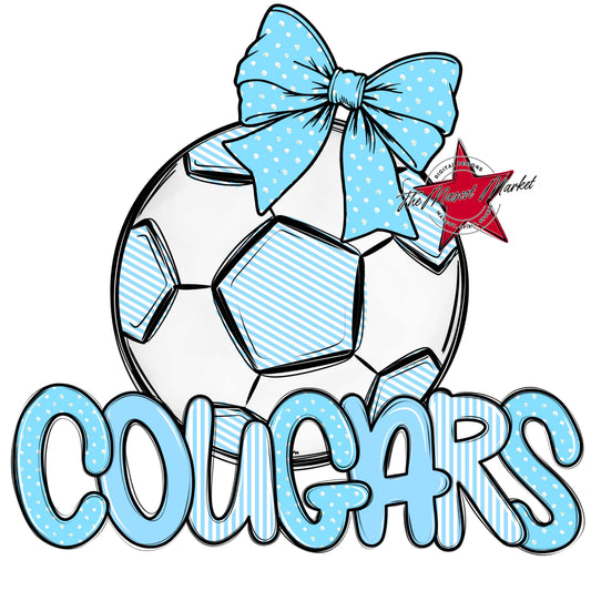 Cougars Soccer Spirit Design-Columbia Blue