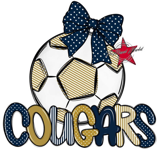 Cougars Soccer Spirit Design-Navy & Gold