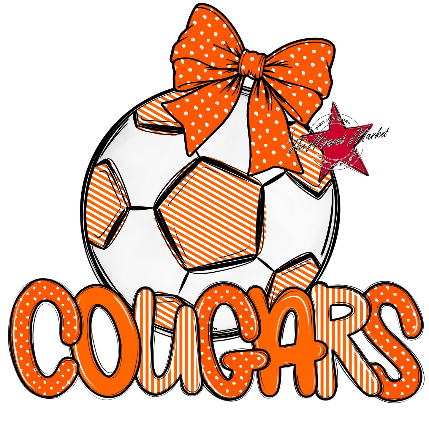 Cougars Soccer Spirit Design-Orange