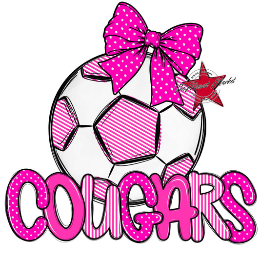 Cougars Soccer Spirit Design-Pink