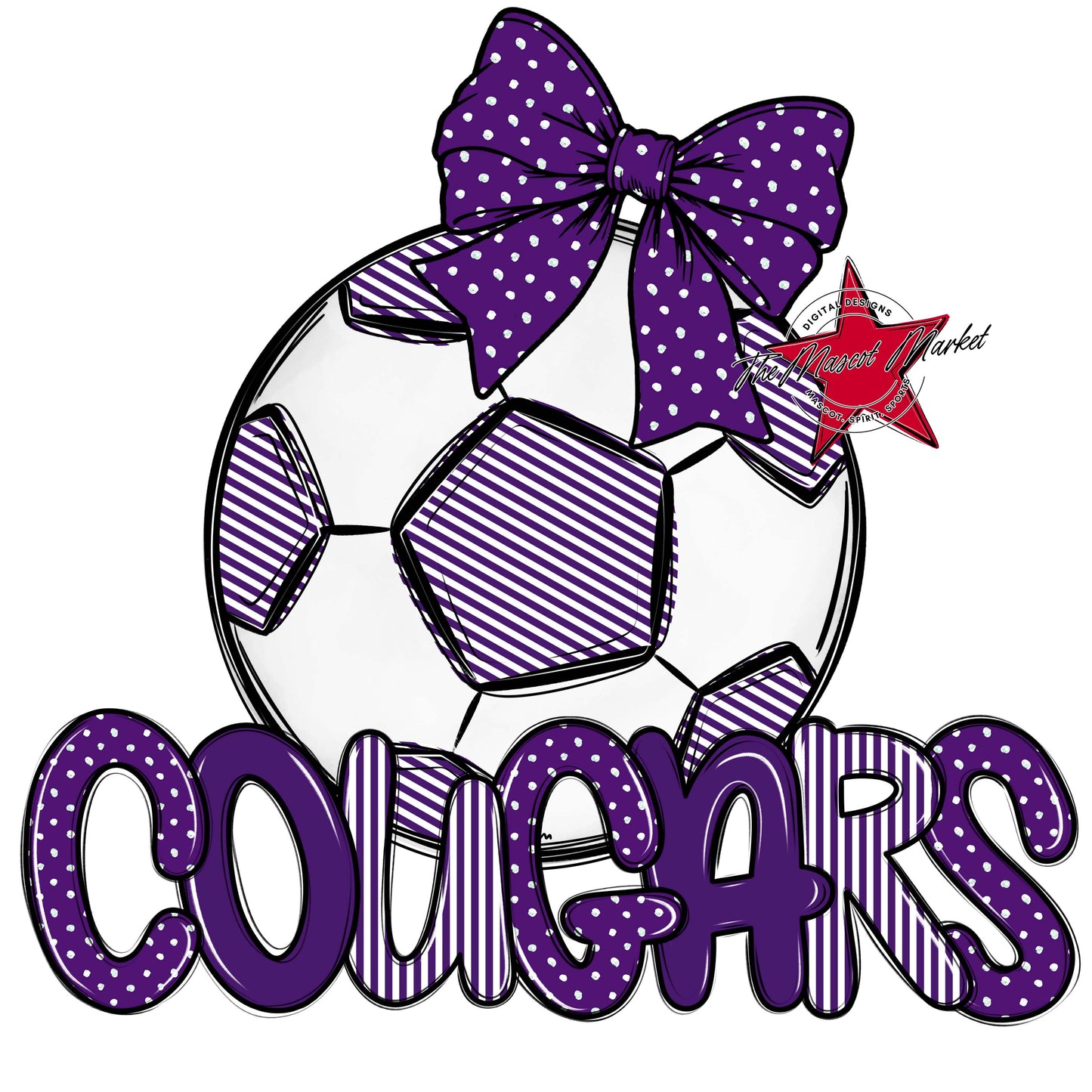 Cougars Soccer Spirit Design-Purple